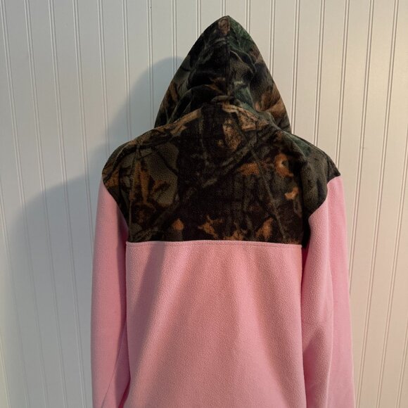 Trail Crest Pink Camo Pull Over Hoodie 1/4 Zip Highland Timber Women's X-Small - Picture 7 of 15
